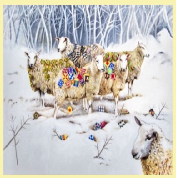 Image 0 of Sheep With Patchwork Animal Themed Maestro Wooden Jigsaw Puzzle 300 Pieces