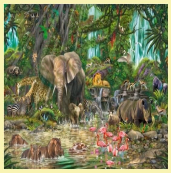 Image 0 of African Experience Animal Themed Magnum Wooden Jigsaw Puzzle 750 Pieces