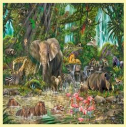 African Experience Animal Themed Mega Wooden Jigsaw Puzzle 500 Pieces