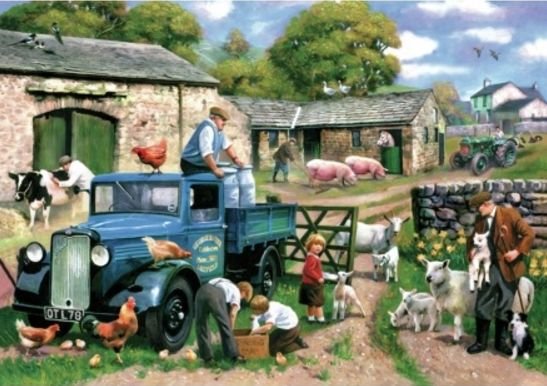 Image 1 of Spring Farm Animal Themed Maestro Wooden Jigsaw Puzzle 300 Pieces
