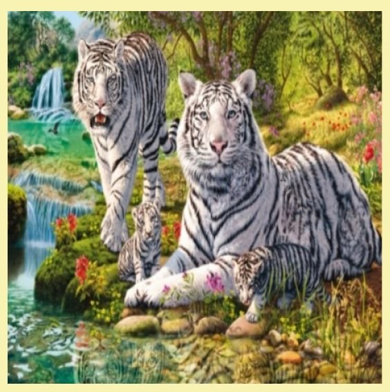 Image 0 of White Tiger Clan Animal Themed Magnum Wooden Jigsaw Puzzle 750 Pieces