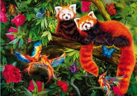 Image 1 of Red Pandas Animal Themed Maestro Wooden Jigsaw Puzzle 300 Pieces