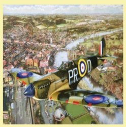 Spitfire Over Henley Aviation Themed Maestro Wooden Jigsaw Puzzle 300 Pieces