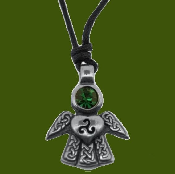 Image 0 of Celtic Angel May Birthstone Stylish Pewter Pendant