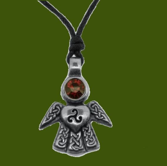Image 0 of Celtic Angel July Birthstone Stylish Pewter Pendant