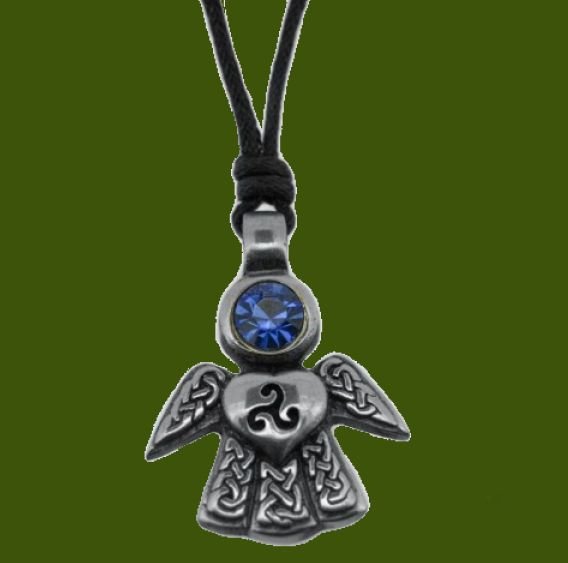 Image 0 of Celtic Angel September Birthstone Stylish Pewter Pendant