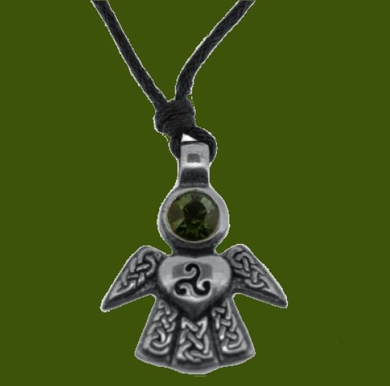 Image 0 of Celtic Angel October Birthstone Stylish Pewter Pendant