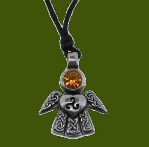 Image 0 of Celtic Angel December Birthstone Stylish Pewter Pendant