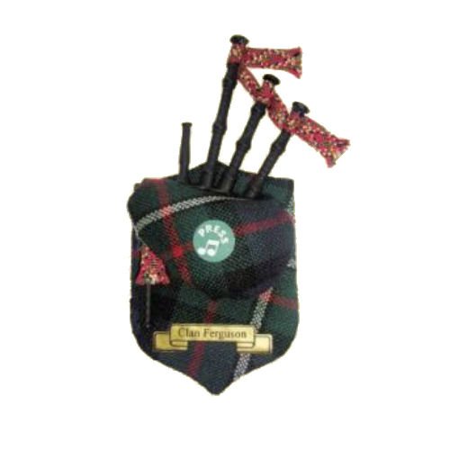 Image 1 of Ferguson Clan Tartan Musical Bagpipe Fridge Magnets Set of 3