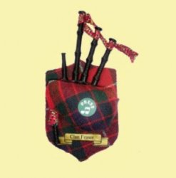 Fraser Clan Tartan Musical Bagpipe Fridge Magnets Set of 3
