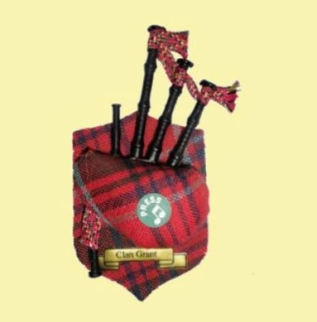 Image 0 of Grant Clan Tartan Musical Bagpipe Fridge Magnets Set of 3