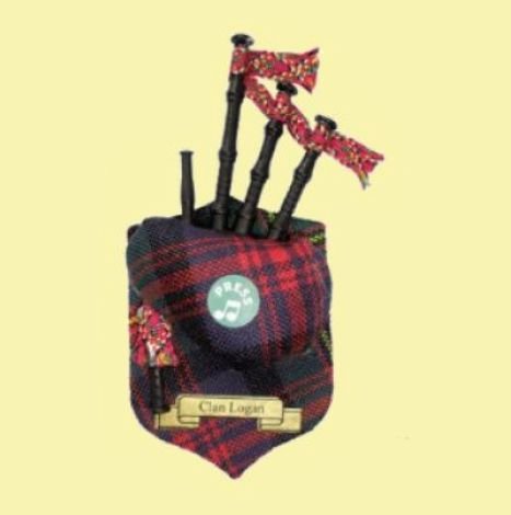 Image 0 of Logan Clan Tartan Musical Bagpipe Fridge Magnets Set of 3