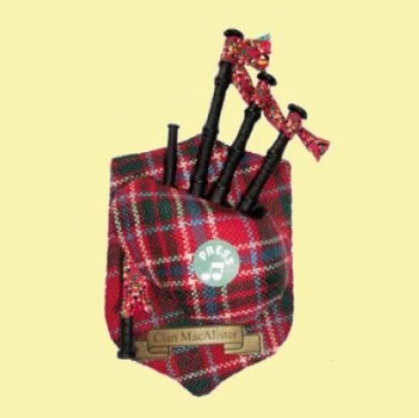 Image 0 of MacAlister Clan Tartan Musical Bagpipe Fridge Magnets Set of 3