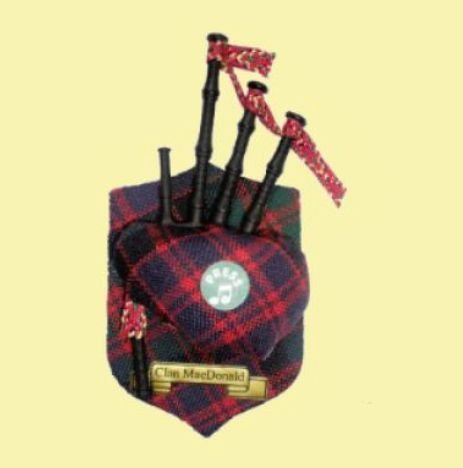 Image 0 of MacDonald Clan Tartan Musical Bagpipe Fridge Magnets Set of 3