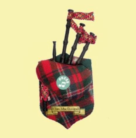 Image 0 of MacDougall Clan Tartan Musical Bagpipe Fridge Magnets Set of 3