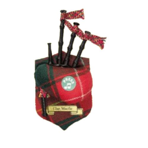 Image 1 of MacFie Clan Tartan Musical Bagpipe Fridge Magnets Set of 3