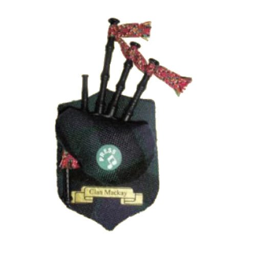 Image 1 of Mackay Clan Tartan Musical Bagpipe Fridge Magnets Set of 3