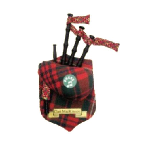 Image 1 of MacKinnon Clan Tartan Musical Bagpipe Fridge Magnets Set of 3
