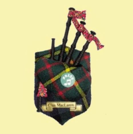 Image 0 of MacLaren Clan Tartan Musical Bagpipe Fridge Magnets Set of 3