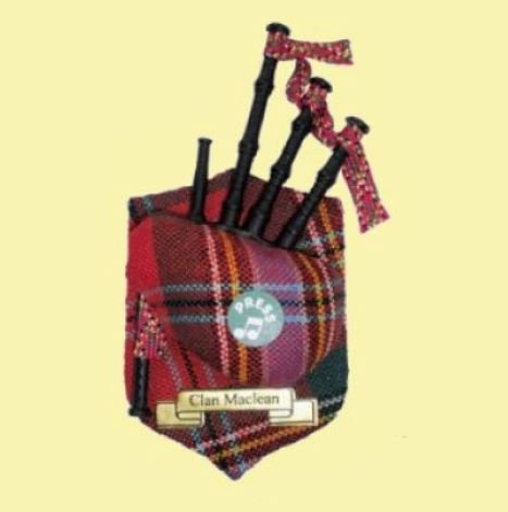 Image 0 of MacLean Clan Tartan Musical Bagpipe Fridge Magnets Set of 3