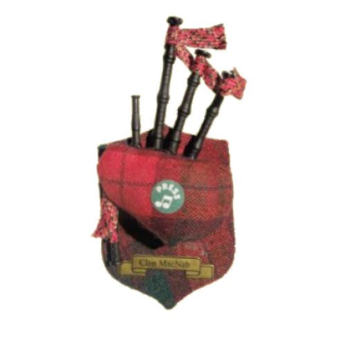Image 1 of MacNab Clan Tartan Musical Bagpipe Fridge Magnets Set of 3