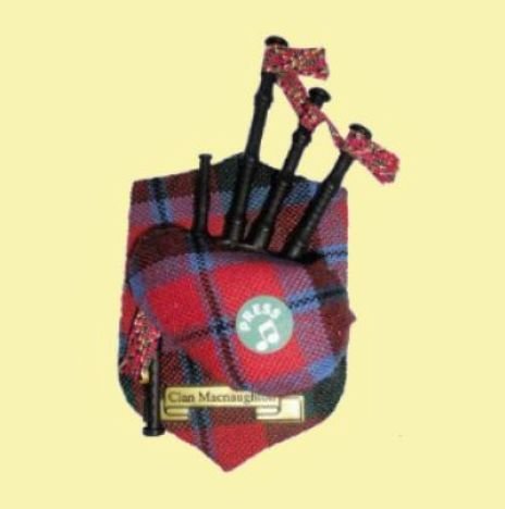 Image 0 of MacNaughton Clan Tartan Musical Bagpipe Fridge Magnets Set of 3