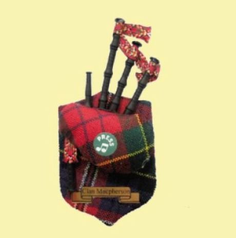 Image 0 of MacPherson Clan Tartan Musical Bagpipe Fridge Magnets Set of 3