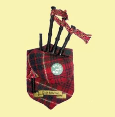 Image 0 of MacRae Clan Tartan Musical Bagpipe Fridge Magnets Set of 3