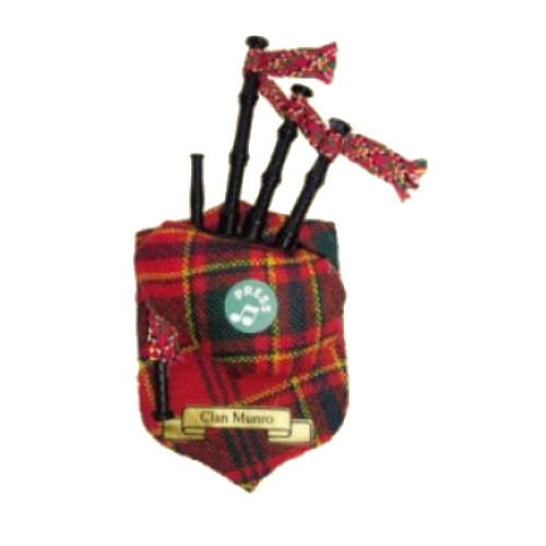 Image 1 of Munro Clan Tartan Musical Bagpipe Fridge Magnets Set of 3