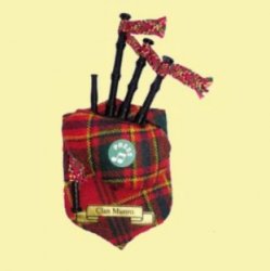 Munro Clan Tartan Musical Bagpipe Fridge Magnets Set of 3