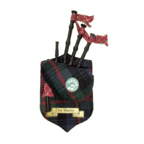 Image 1 of Murray Clan Tartan Musical Bagpipe Fridge Magnets Set of 3