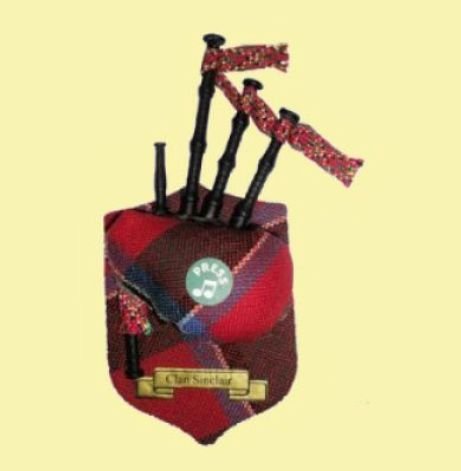Image 0 of Sinclair Clan Tartan Musical Bagpipe Fridge Magnets Set of 3