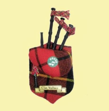 Image 0 of Wallace Clan Tartan Musical Bagpipe Fridge Magnets Set of 3