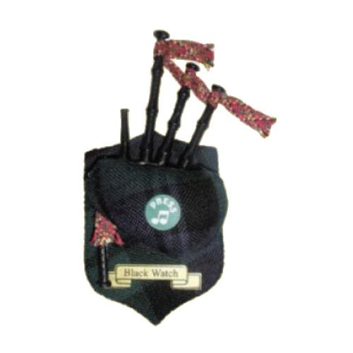 Image 1 of Blackwatch Tartan Musical Bagpipe Fridge Magnets Set of 2
