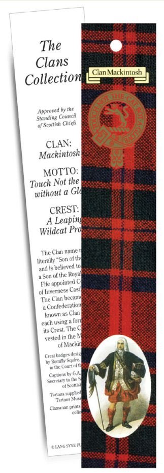 Image 1 of MacIntosh Clan Tartan MacIntosh History Bookmarks Set of 5