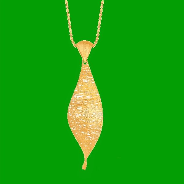 Image 0 of Freedom Weave Marquise Twist 14K Yellow Gold Pendant