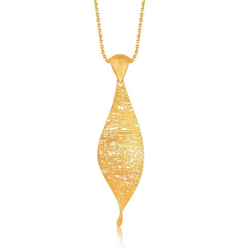 Image 1 of Freedom Weave Marquise Twist 14K Yellow Gold Pendant