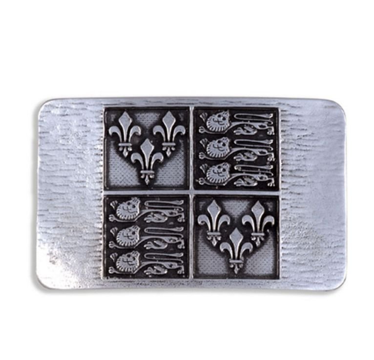 Image 1 of Agincourt 1415 Rectangular Mens Pewter Belt Buckle 