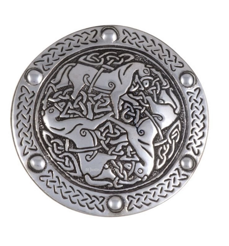 Image 1 of Inverurie Horses Embossed Mens Stylish Pewter Belt Buckle  