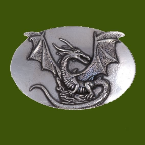 Image 0 of Dragon Mythical Creature Relief Detail Large Mens Stylish Pewter Belt Buckle 