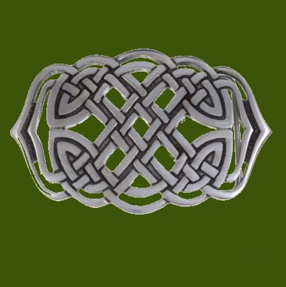 Image 0 of Celtic Mermaid Knotwork Embossed Large Mens Stylish Pewter Belt Buckle 