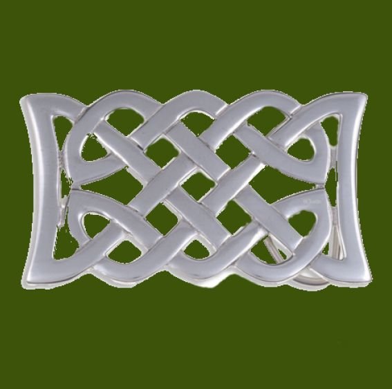 Image 0 of Celtic Kells Open Knotwork Rectangular Large Mens Stylish Pewter Belt Buckle 