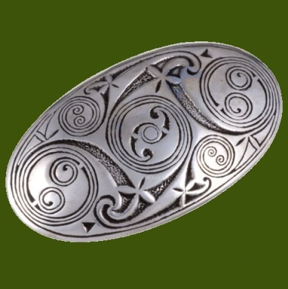 Image 0 of Lindisfarne Design Embossed Oval Large Mens Stylish Pewter Belt Buckle 