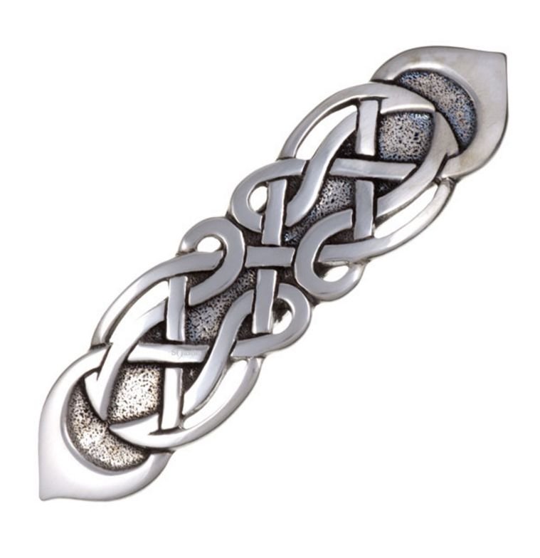 Image 1 of Celtic Figure Eight Knotwork Stylish Pewter Hair Slide
