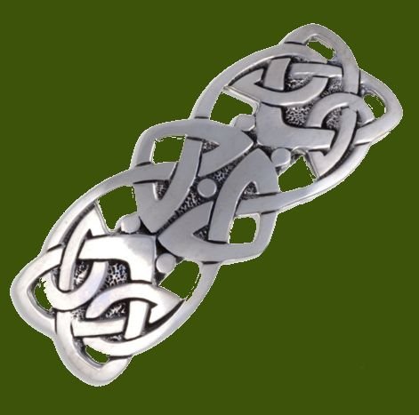 Image 0 of Celtic Double Loop Knotwork Stylish Pewter Hair Slide