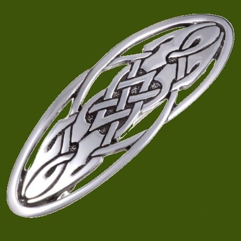 Image 0 of Celtic Horned Loop Knotwork Stylish Pewter Hair Slide