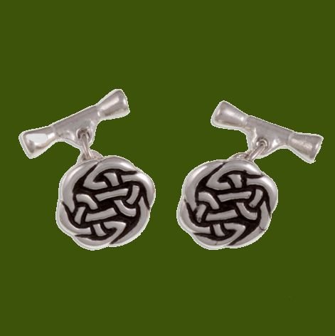 Image 0 of Lughs Celtic Interlace Knotwork Chain Mens Stylish Pewter Cufflinks