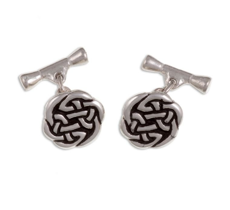 Image 1 of Lughs Celtic Interlace Knotwork Chain Mens Stylish Pewter Cufflinks