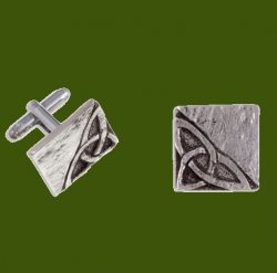 Celtic Knotwork Square Antiqued Mens Stylish Pewter Cufflinks