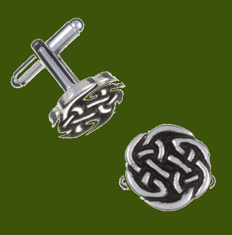 Image 0 of Lughs Celtic Interlace Knotwork Mens Stylish Pewter Cufflinks